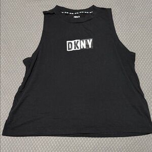 DKNY Black Muscle Tee with Logo